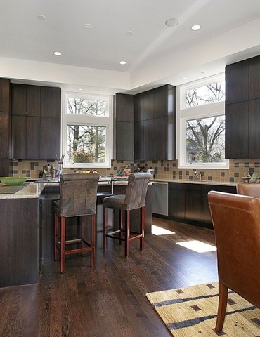 Kitchen with laminate flooring