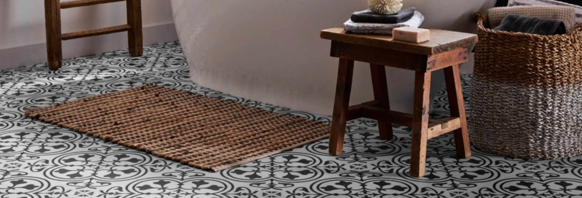 Luxury Vinyl Tile in bathroom from Mannington Floors