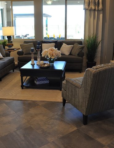 Living room with light brown carpet