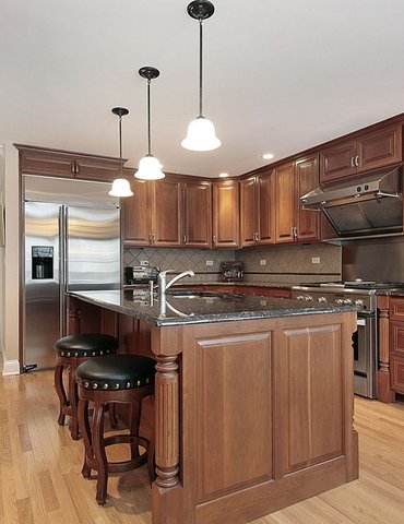 Kitchen with hardwood