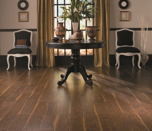Black small table with vase